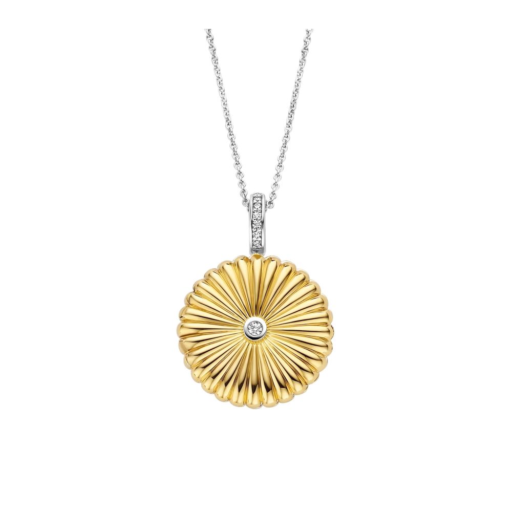 Gold Plated Sun Shape Pendant Necklace