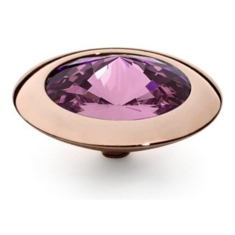 Famosa Rose Gold 16mm Tondo Ring Top Amethyst