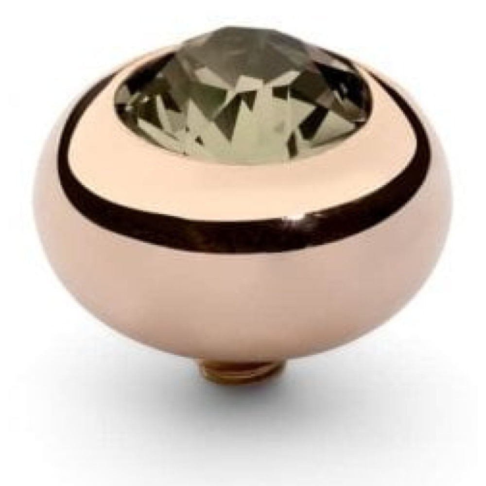 Famosa Rose Gold 10mm Tondo Ring Top Grey