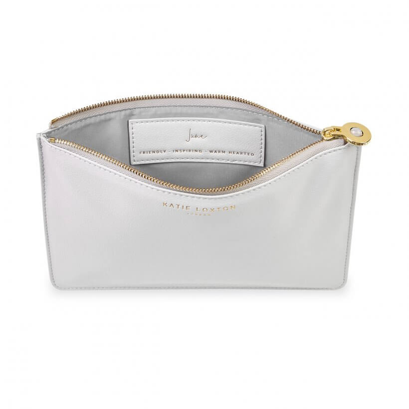 Birthstone Perfect Pouch | June | Moonstone | Pale Grey