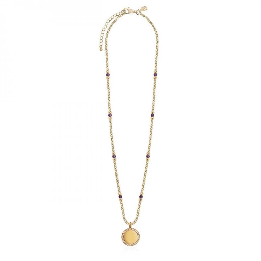 Wellness Gems | Gold | Amethyst Necklace | 45cm With 5cm Extender