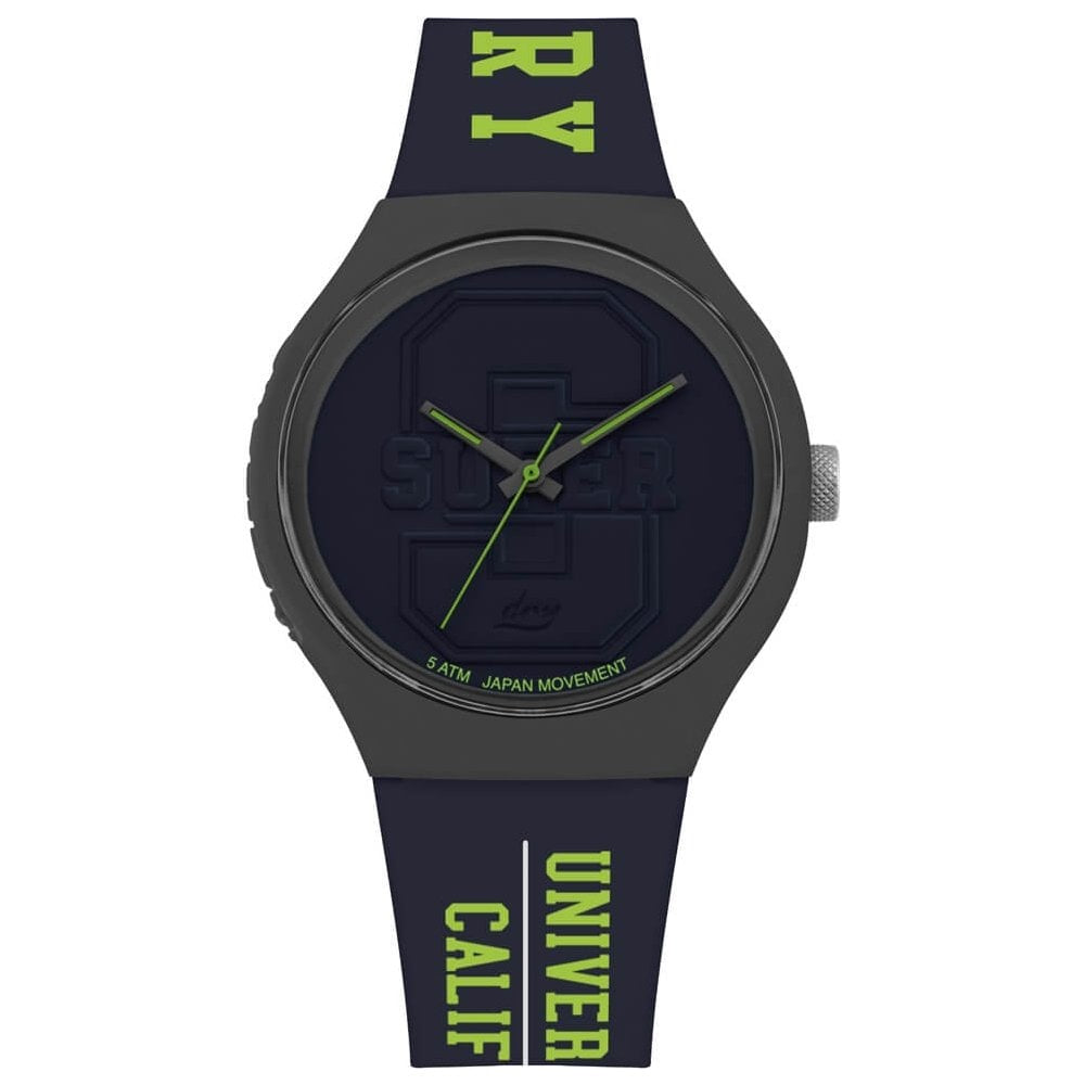 Urban XL Varsity Matt Blue Dial With Green Print On Blue Strap Gents Watch