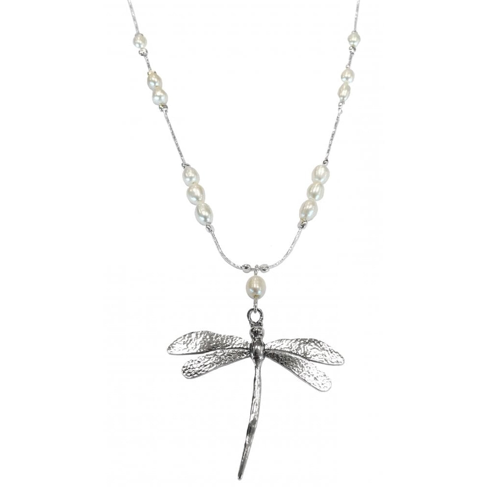 Dragonfly Necklace With Freshwater Pearls