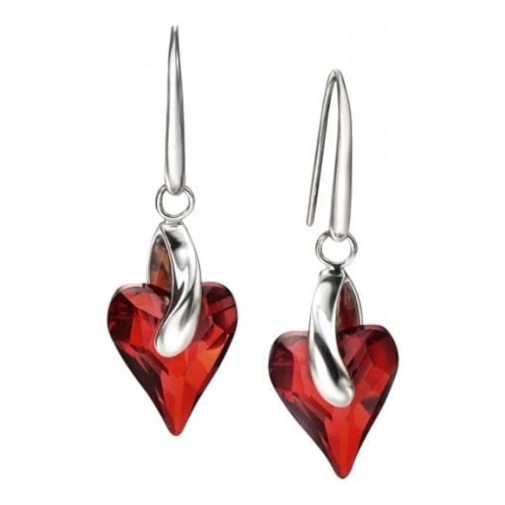 Ladies Magma Red Swarvoski Crystal Earrings