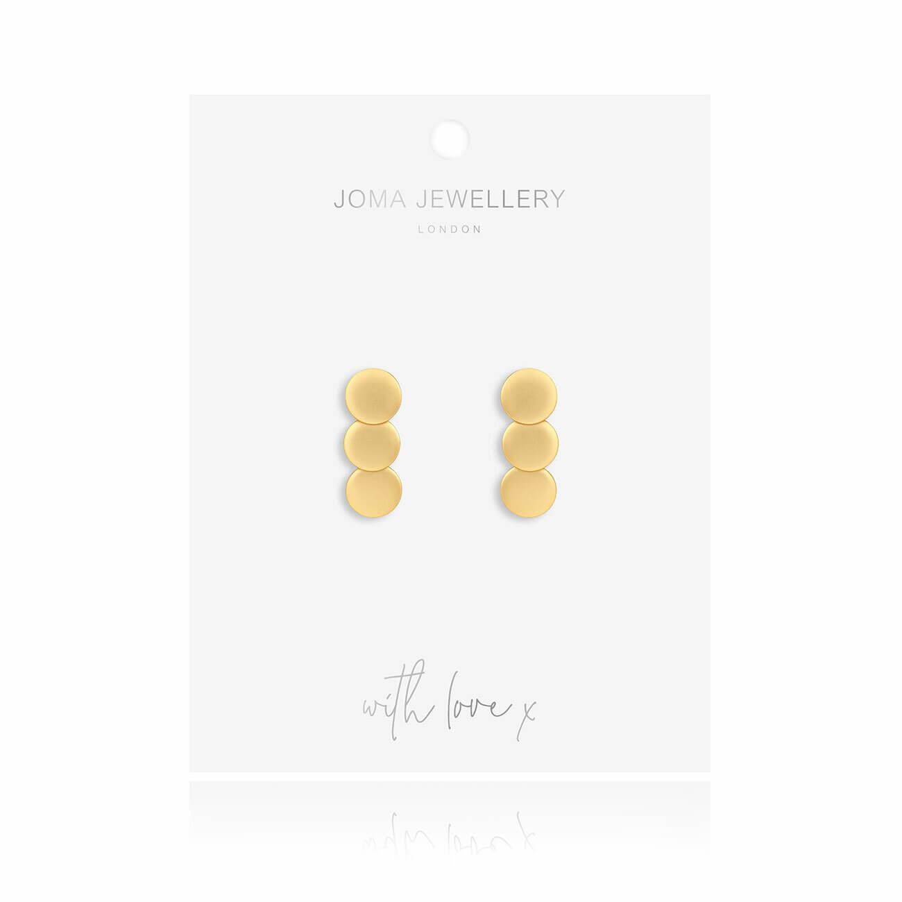 Statement Earrings | Gold | Matte Linked Discs | Earrings