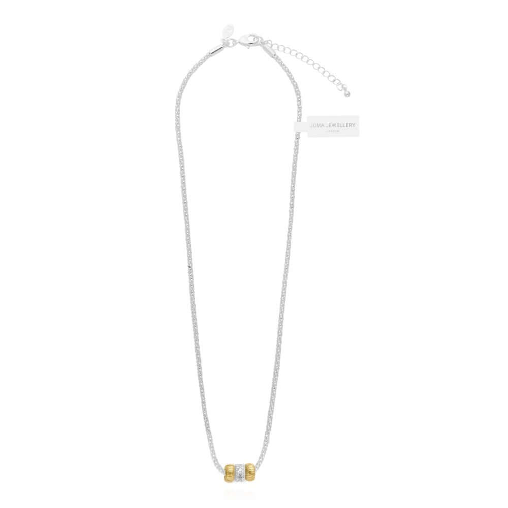 Halo Silver And Gold Charm Necklace