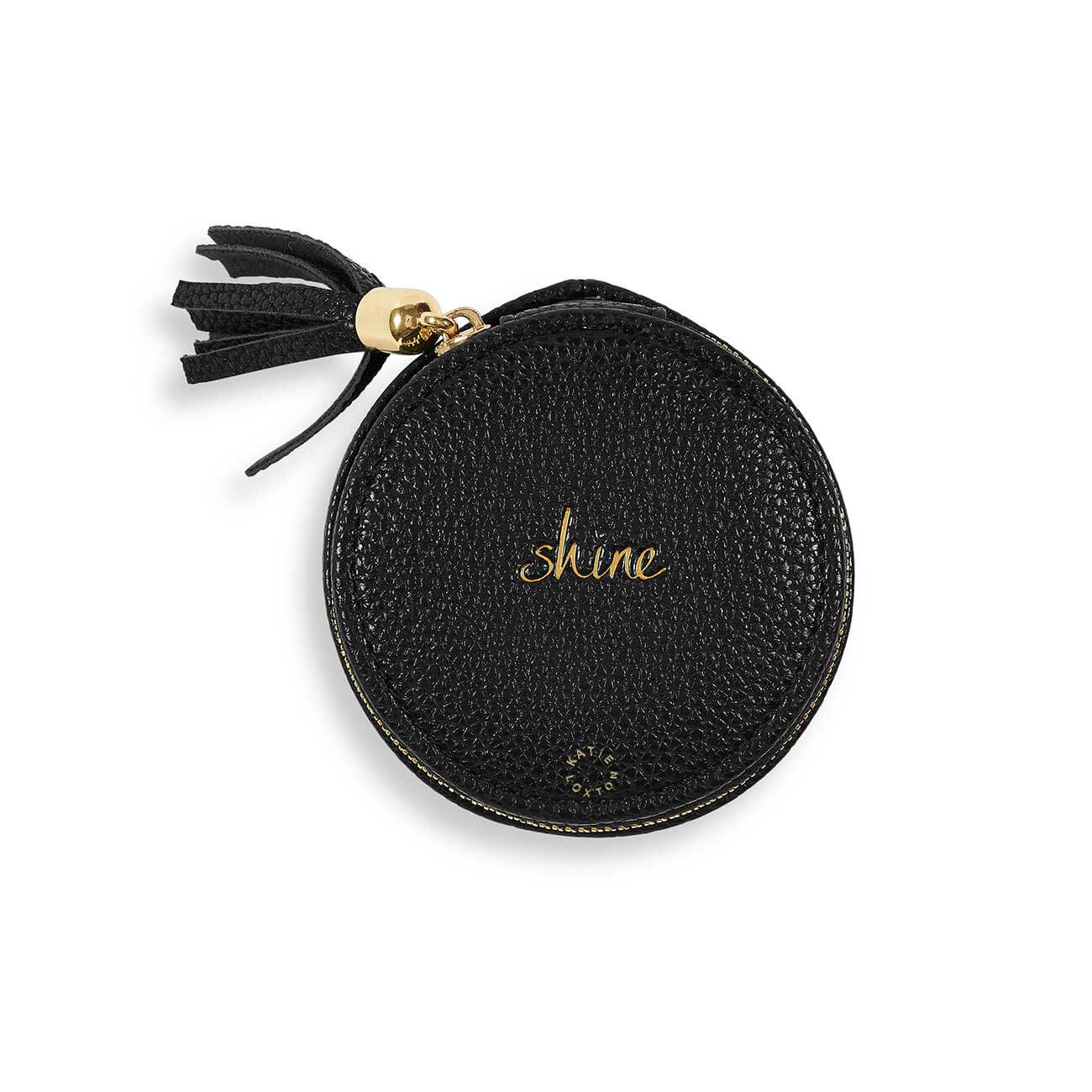 Tassel Small Circle Jewellery Box | Shine | Black