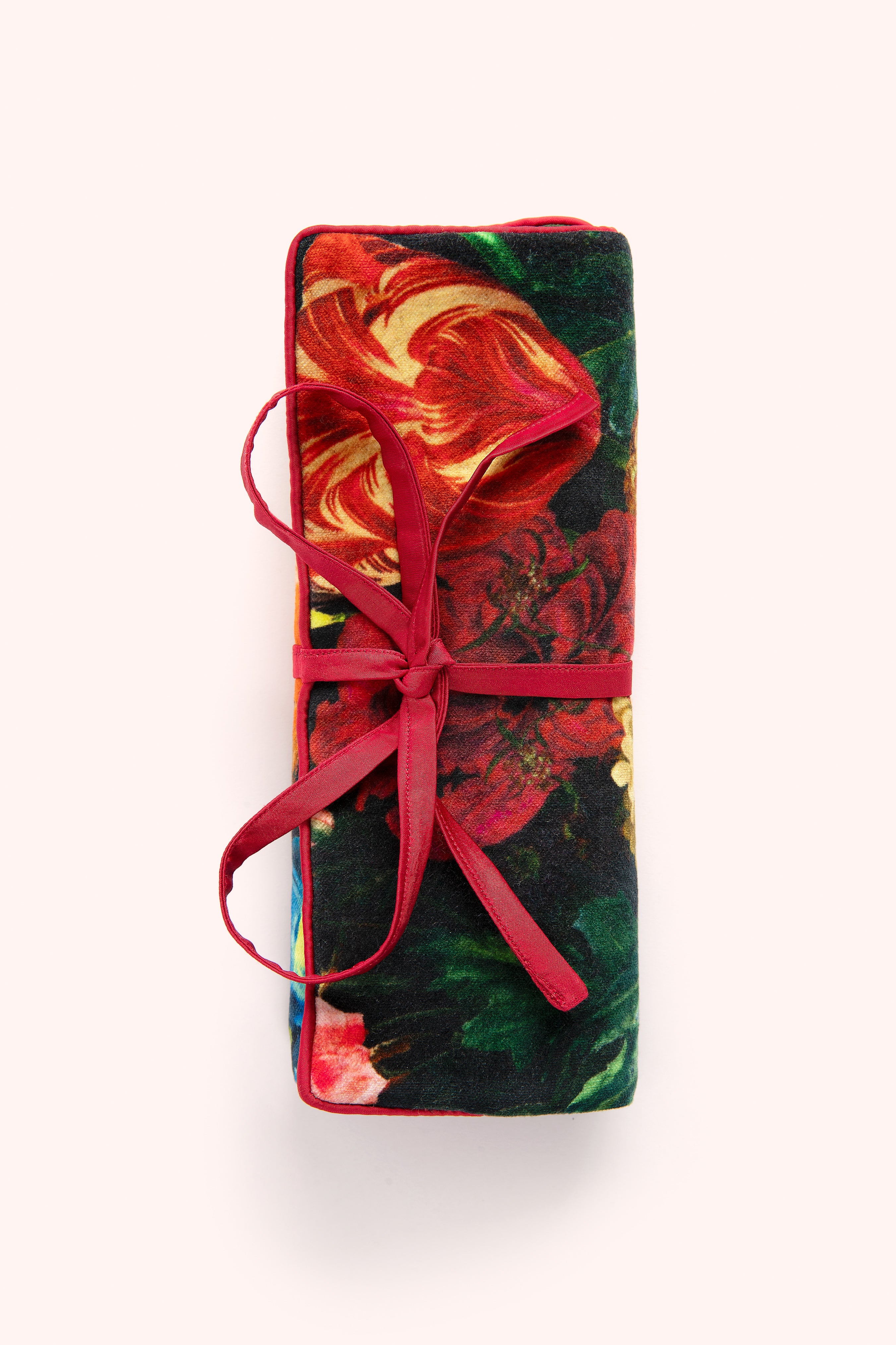 Jewellery Roll With Opulant florals In Chocolate