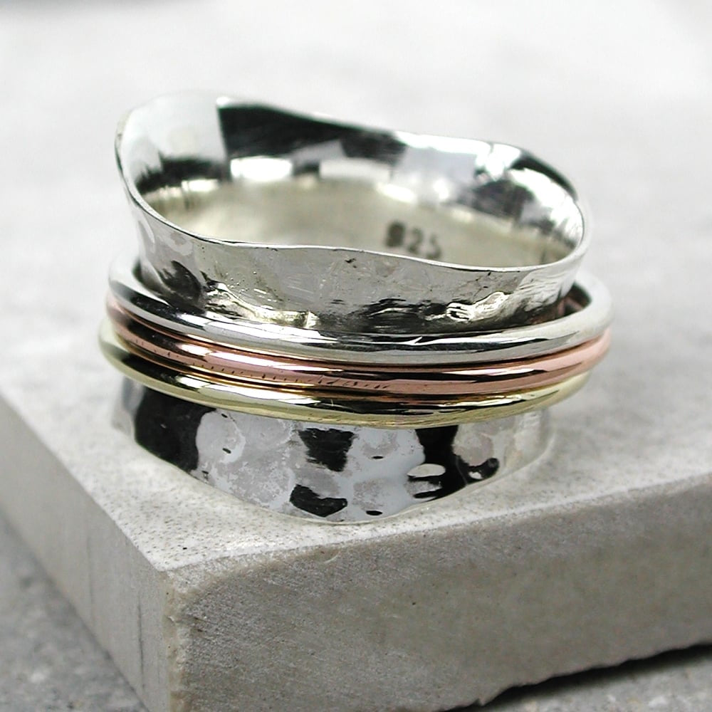 3 Spinning Bands Silver/Copper/Brass