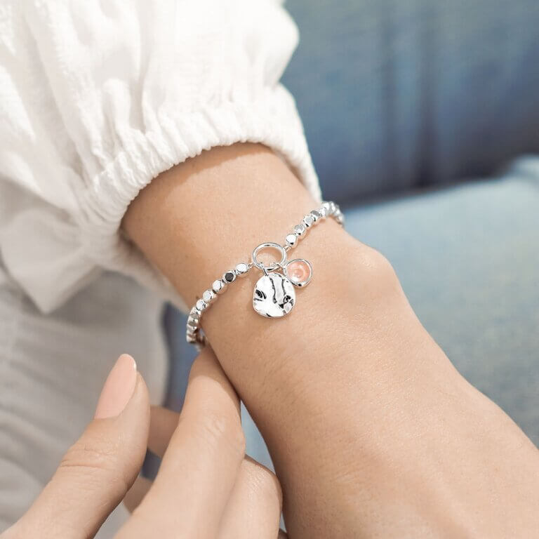 Spirit Stones | Watermelon Stone | Silver | Bracelet | 17.5cm Stretch