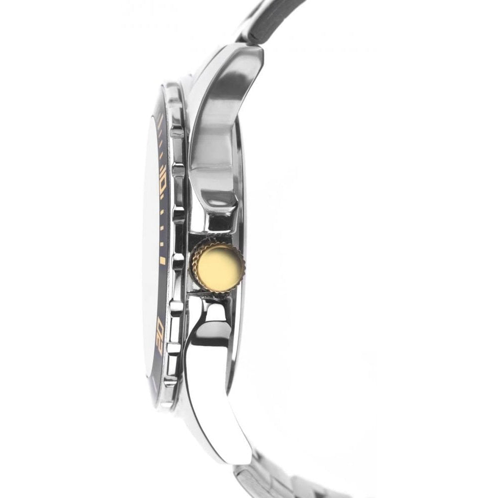 Stainless Steel Case & Two Tone Bracelet Strap Gents Watch