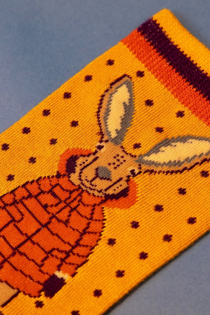Puffa Jacket Bunny Ankle Socks- Mustard