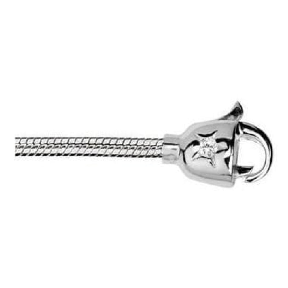 Ladies 19cm Sterling Silver With Silver CZ Bracelet