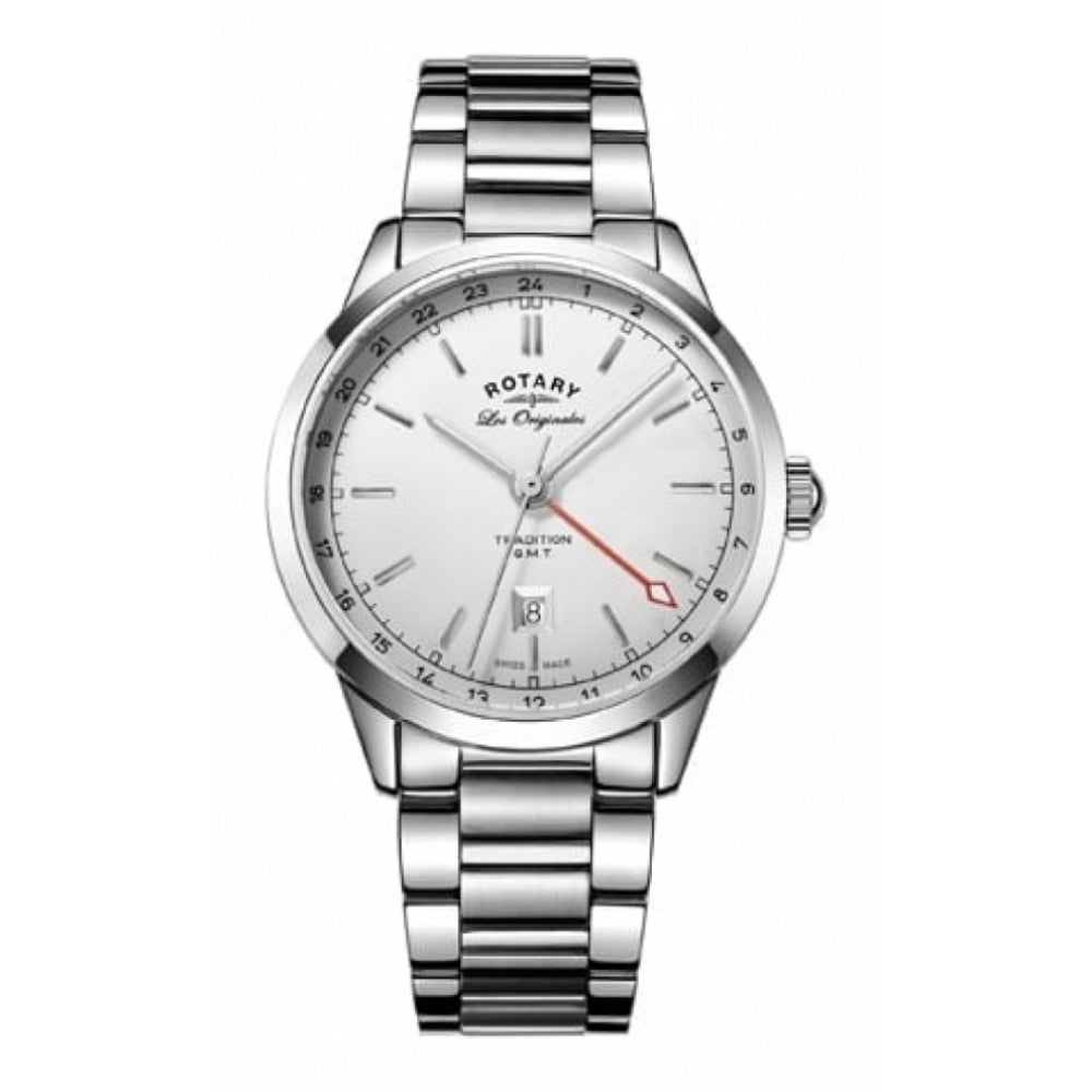 Swiss Made Stainless Steel Date Window GMT Gents Wristwatch