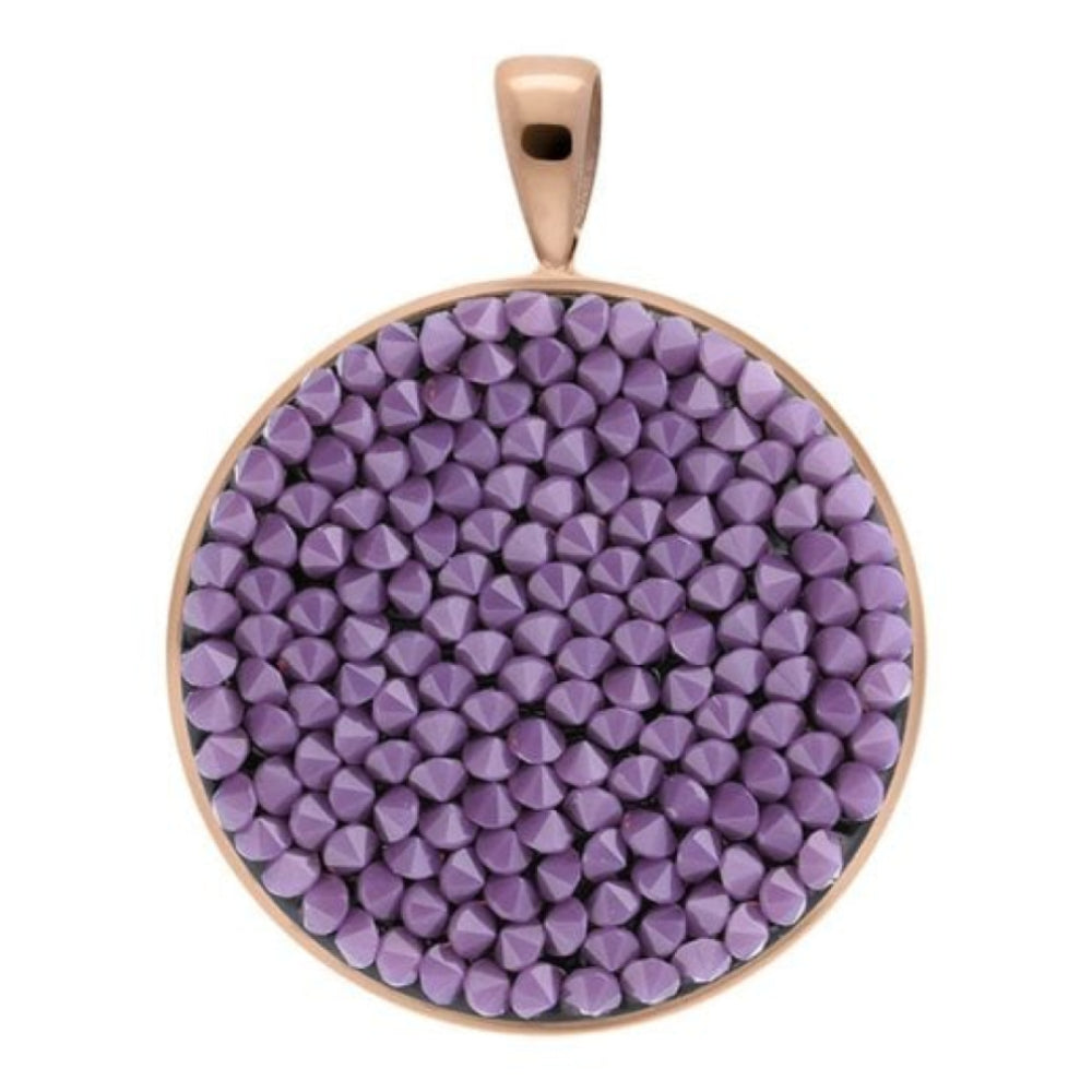 Pendant Tirano Big 25mm Cyclamen Opal Crystals In RG