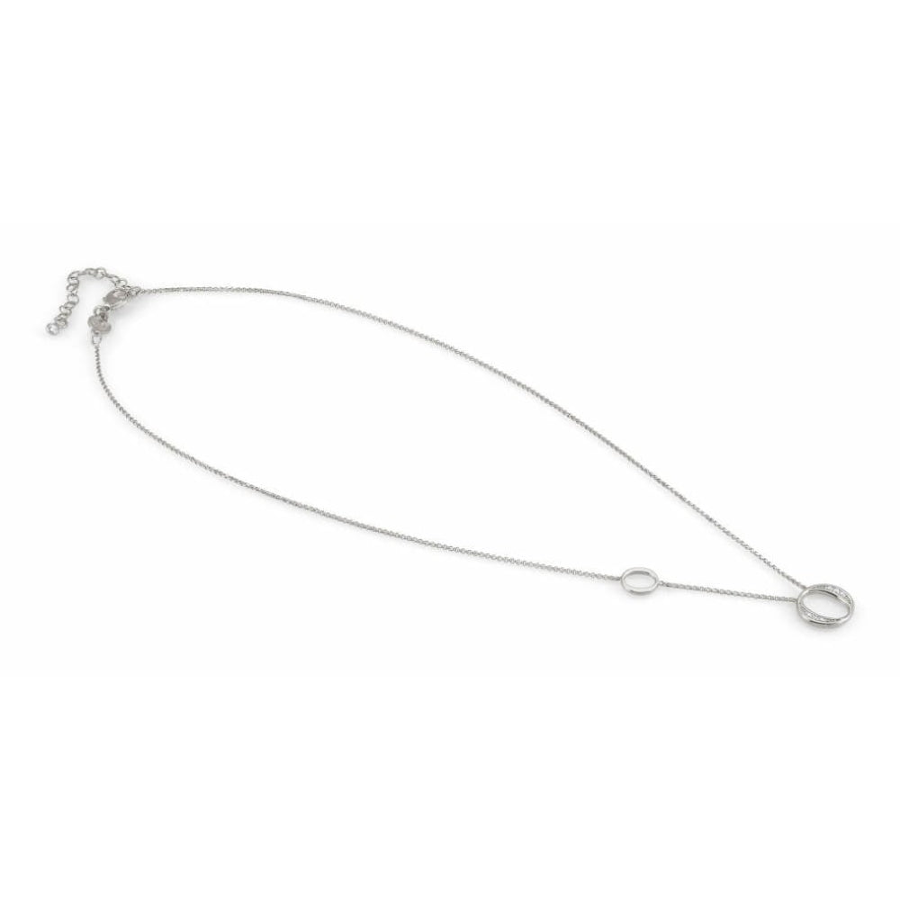 Sterling Silver Necklace With Cubic Zirconia Circle