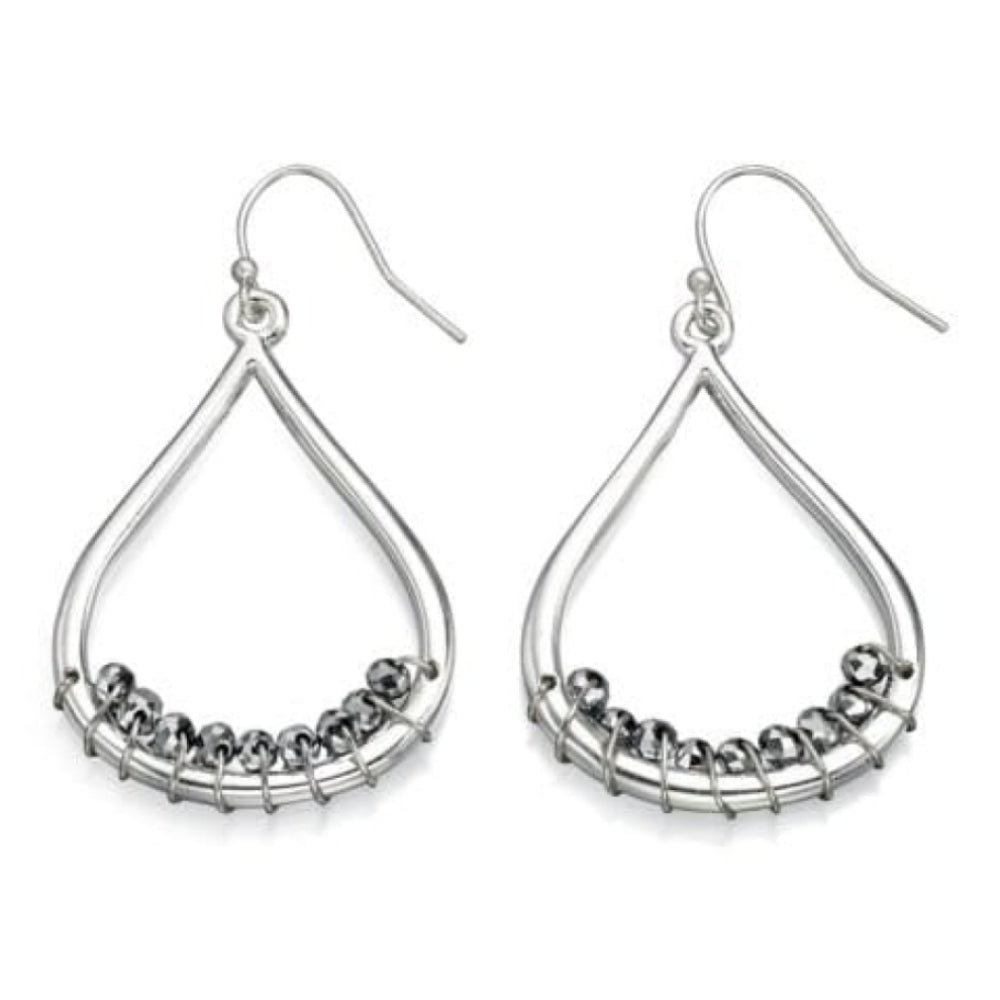 Ladies Tear drop Earrings With Hematite Beads