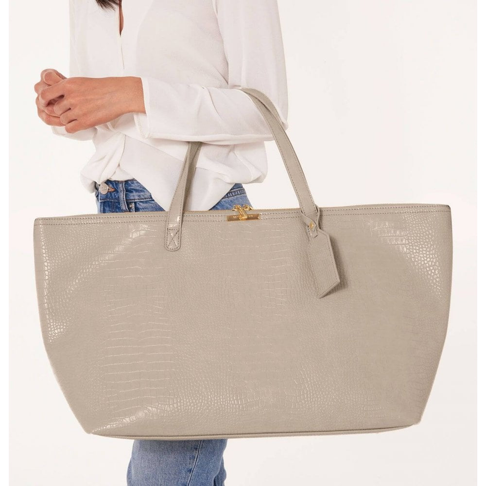 Celine Faux Croc Travel Bag | Oyster Grey | 45 X 60 X 19cm