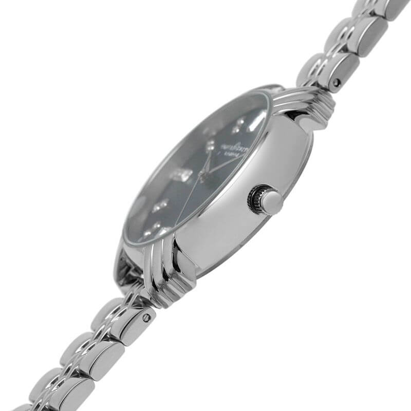 Art Deco Navy & Silver Baguette Bracelet Watch