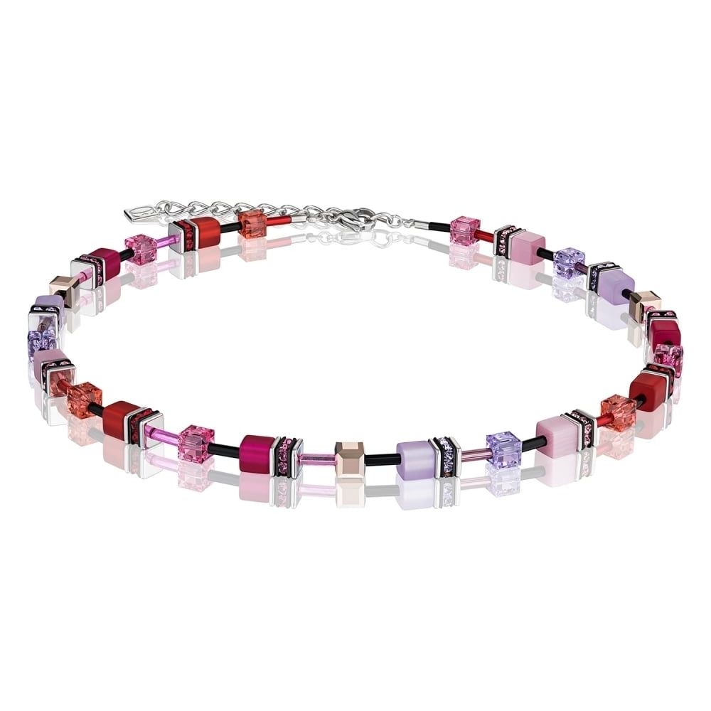 Red Rose Multicolour Geo Cubes Necklace