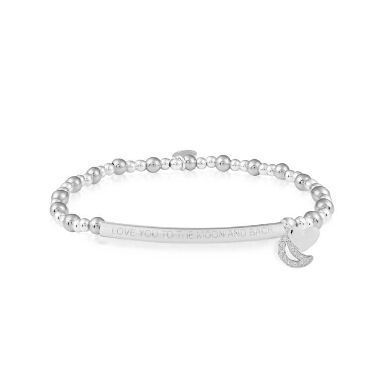 Bracelet Bar | Love You To The Moon And Back | Silver | Bracelet | 17.5cm Stretch