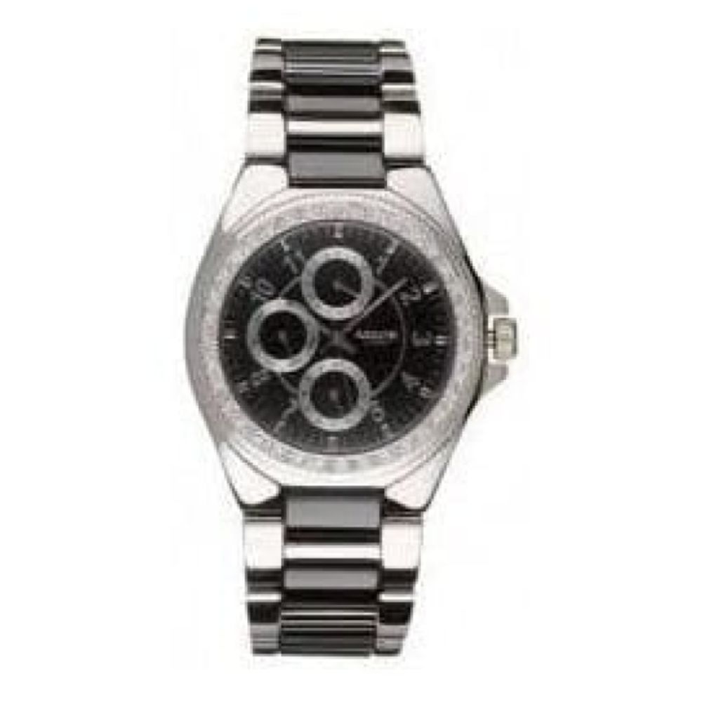 Gents Crystalised Ceramic & Steel Bracelet Watch