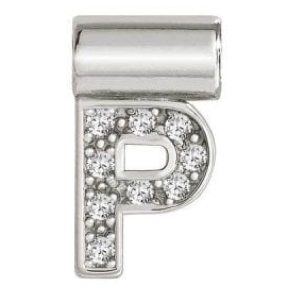Seimia Silver Cubic Zirconia Letter P Charm