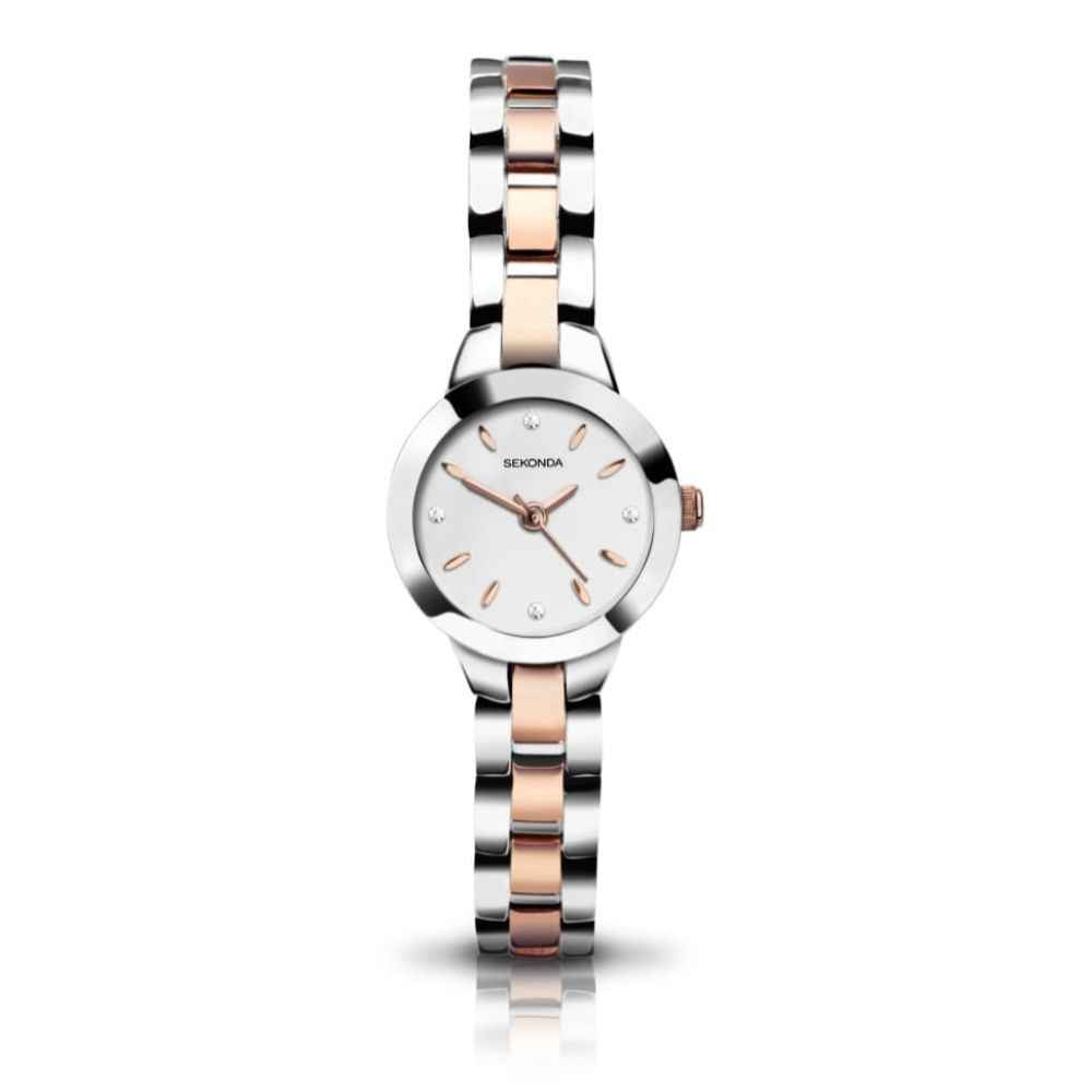 Ladies Two-Tone Bracelet Watch Silver Dial