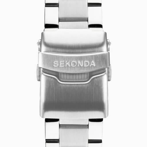 Silver Case With Blue Dial & Stainless Steel Bracelet Men's Chronograph Watch