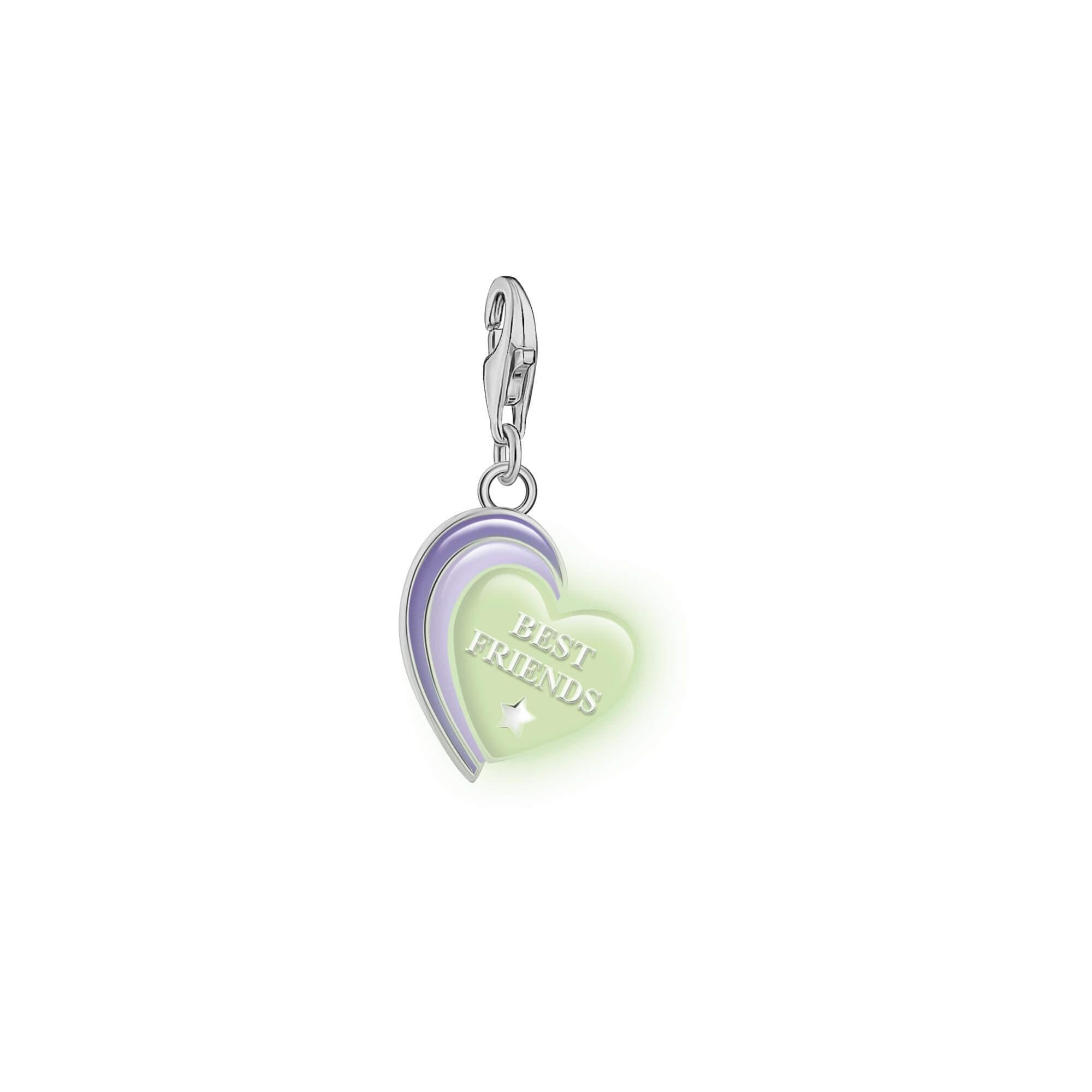 BEST FRIENDS With Violet Enamel Charm Pendant
