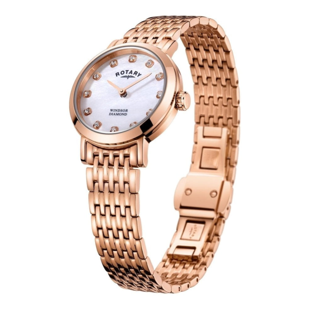Ladies Bracelet Rose Gold Windsor Diamonds Watch