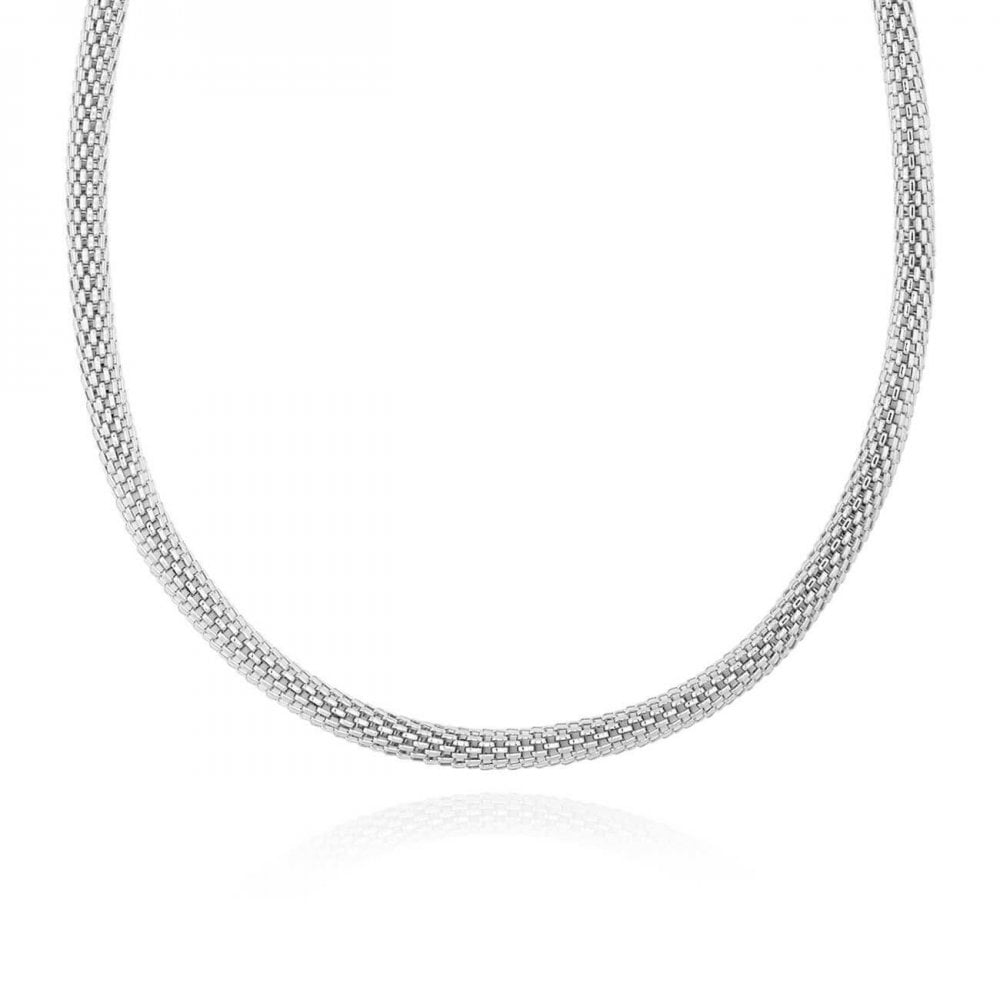 Halo Silver Venetian Chain Necklace 42cm