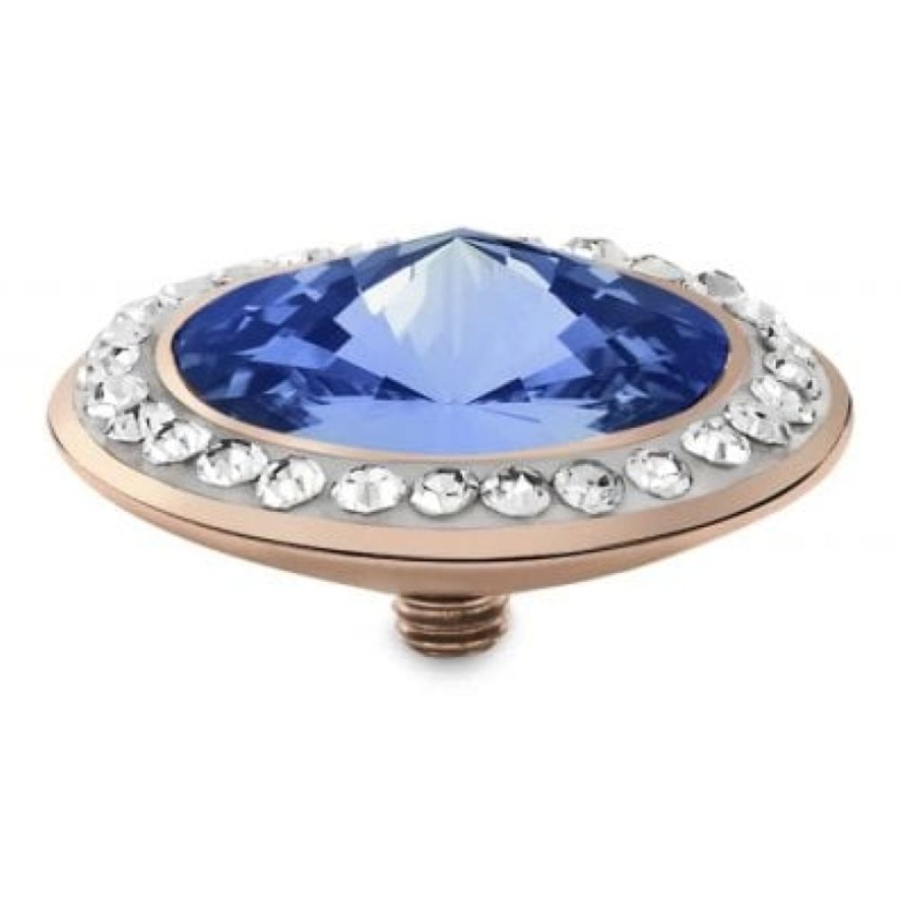 Famosa Rose Gold 16mm Tondo Deluxe Ring Top Sapphire