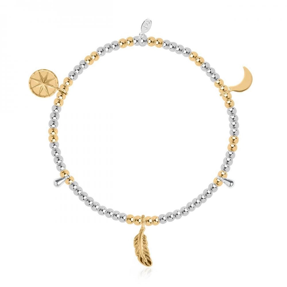 Life's A Charm | Free Spirit | Silver And Gold | Charm Bracelet | 17.5cm Stretch