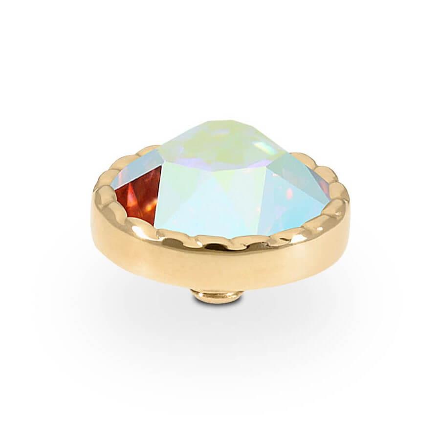 Bocconi Flat 9mm Crystal Aurora Boreale Top (G/P)