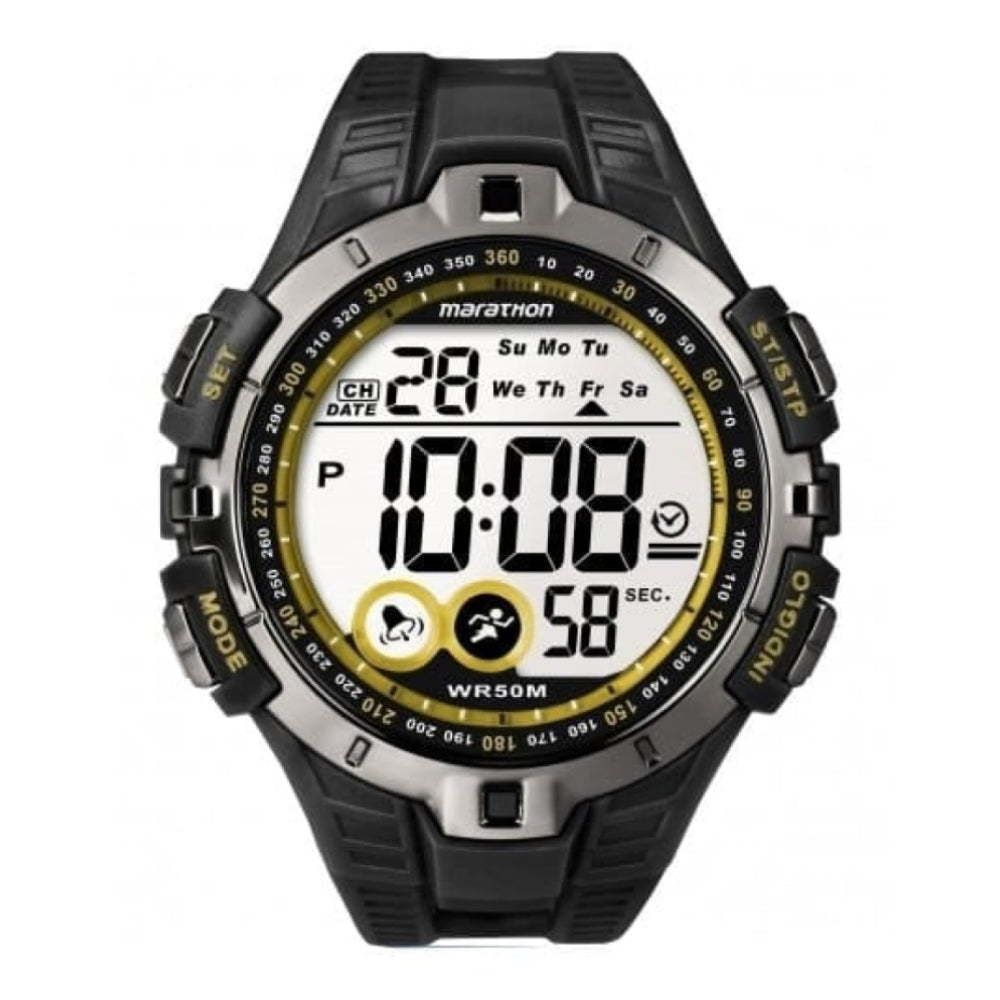 Gents Marathon Black Rubber Digital Watch