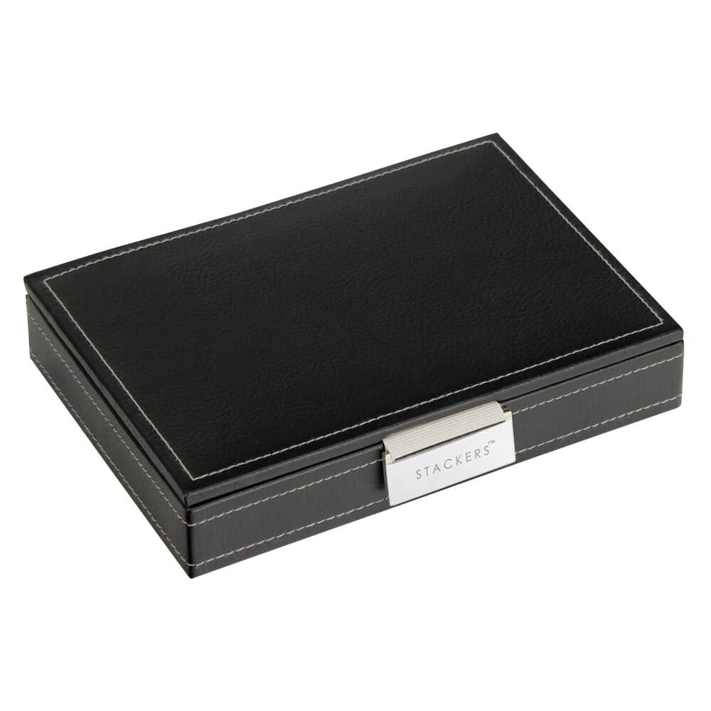 Blue Striped Mini Lidded Cufflink Box