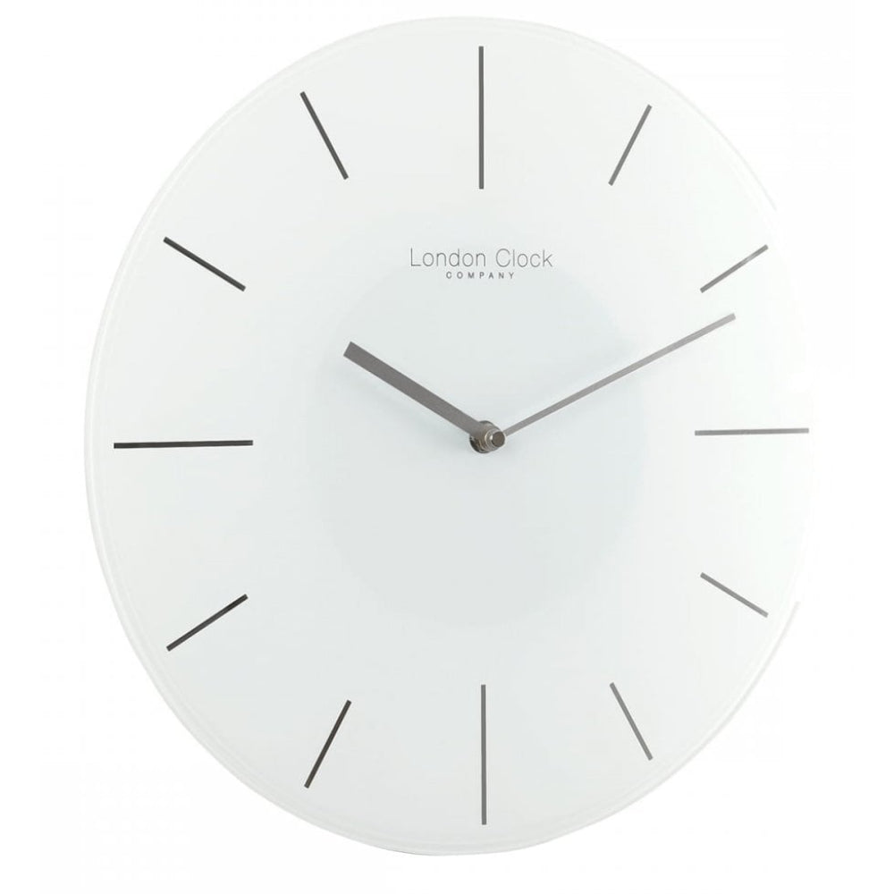 Glass Wall Clock - White