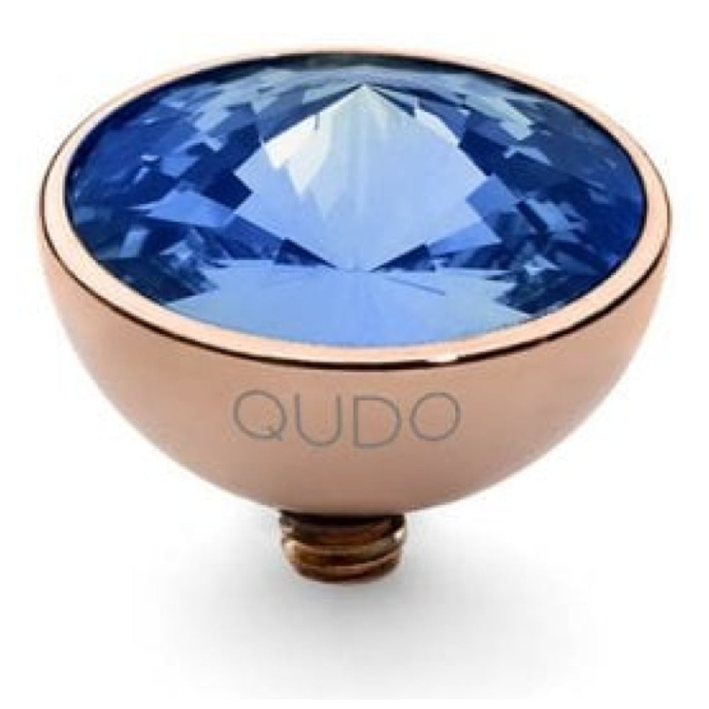 Famosa Rose Gold 11.5mm Bottone Ring Top Sapphire