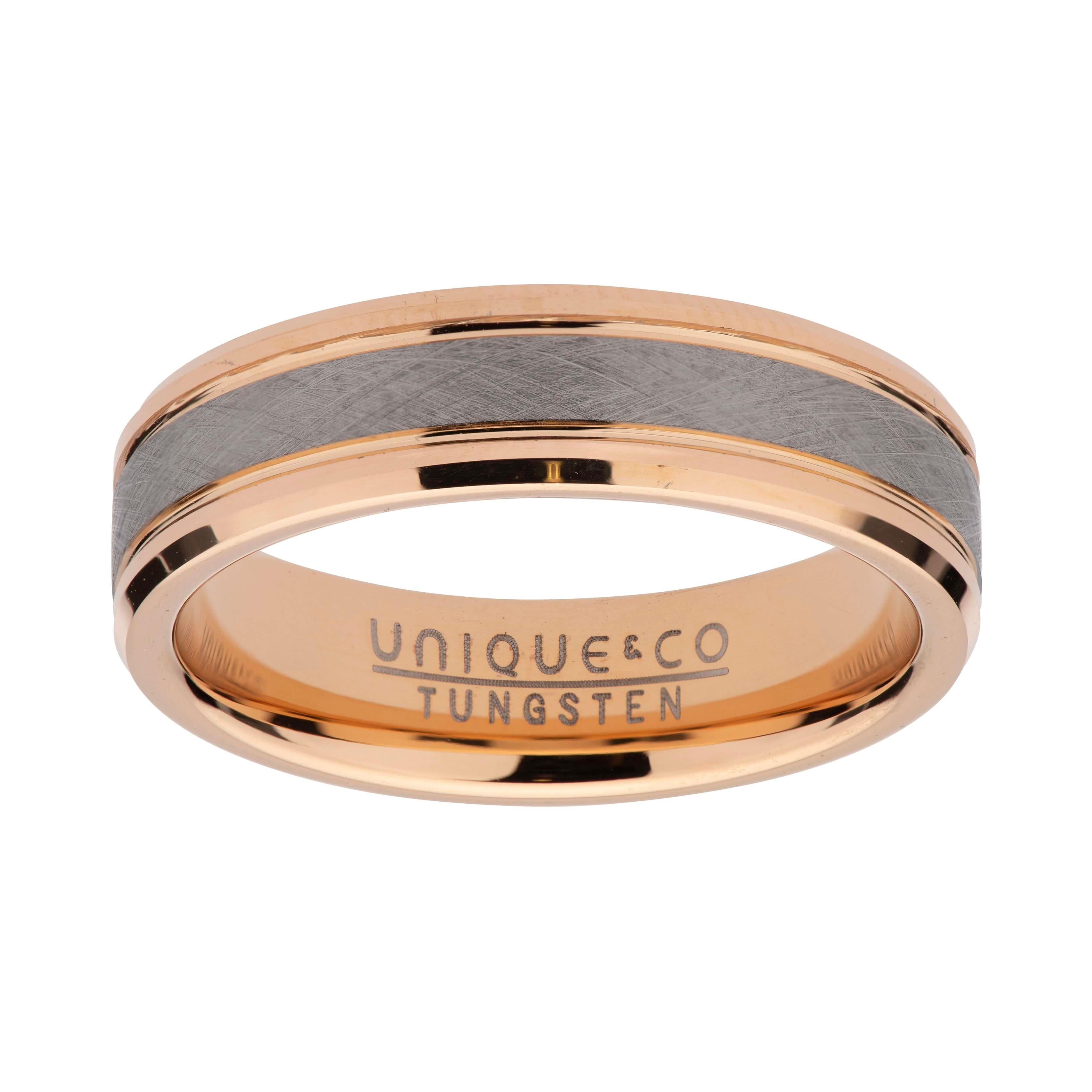 Tungsten Carbide Ring with Rose IP Plating 6mm