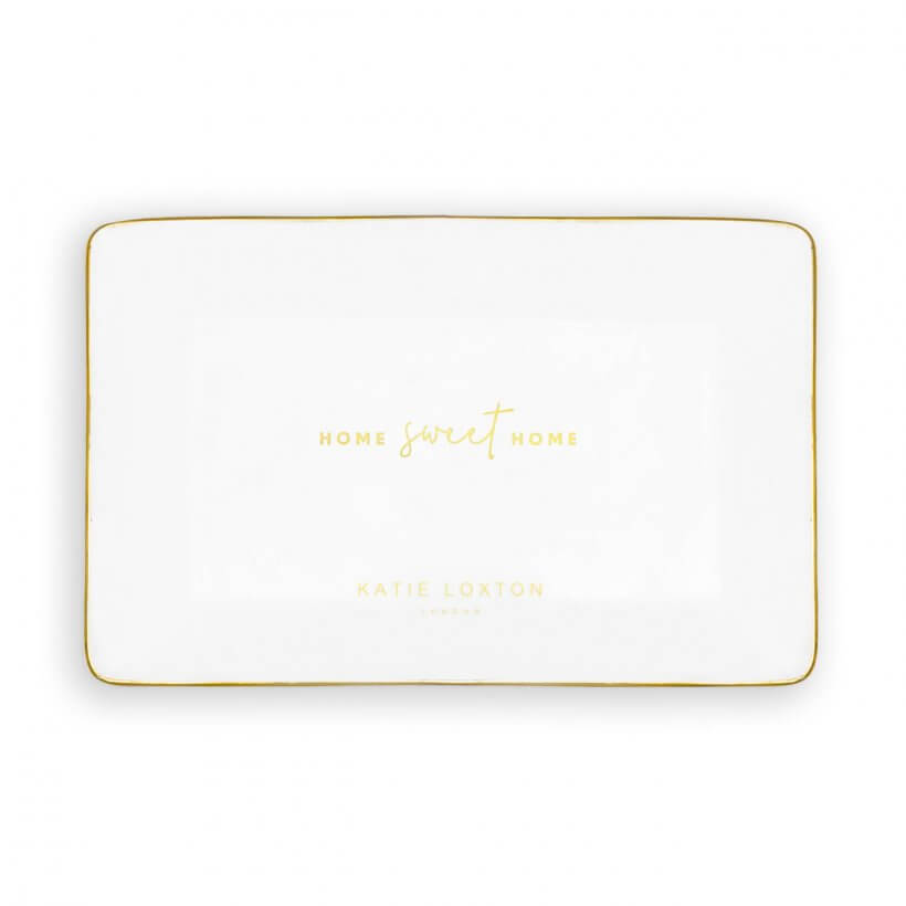 Rectangle Trinket Dish | Home Sweet Home | White