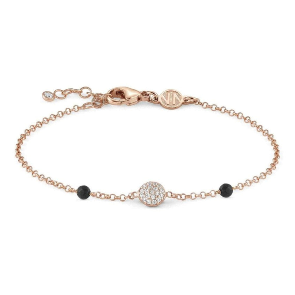 Gioie Bracelet In 925 Silver, Cubic Zirconia And Jade (012_Round Rose Gold)