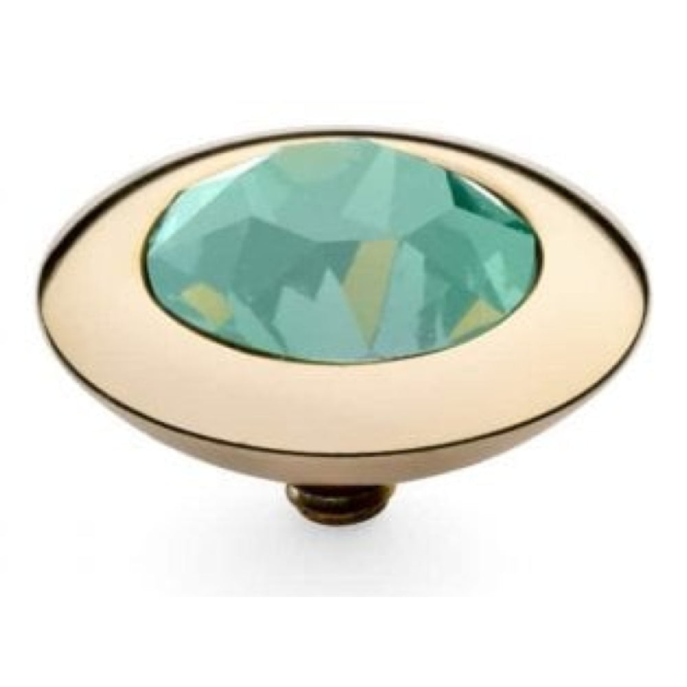 Famosa Gold 13mm Tondo Ring Top Chrysolite Opal