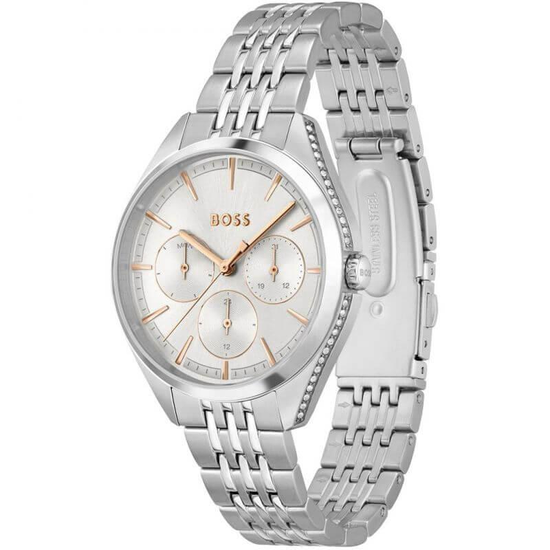 Saya Silver Dial Stainless Steel Bracelet Multifunction Ladies Watch