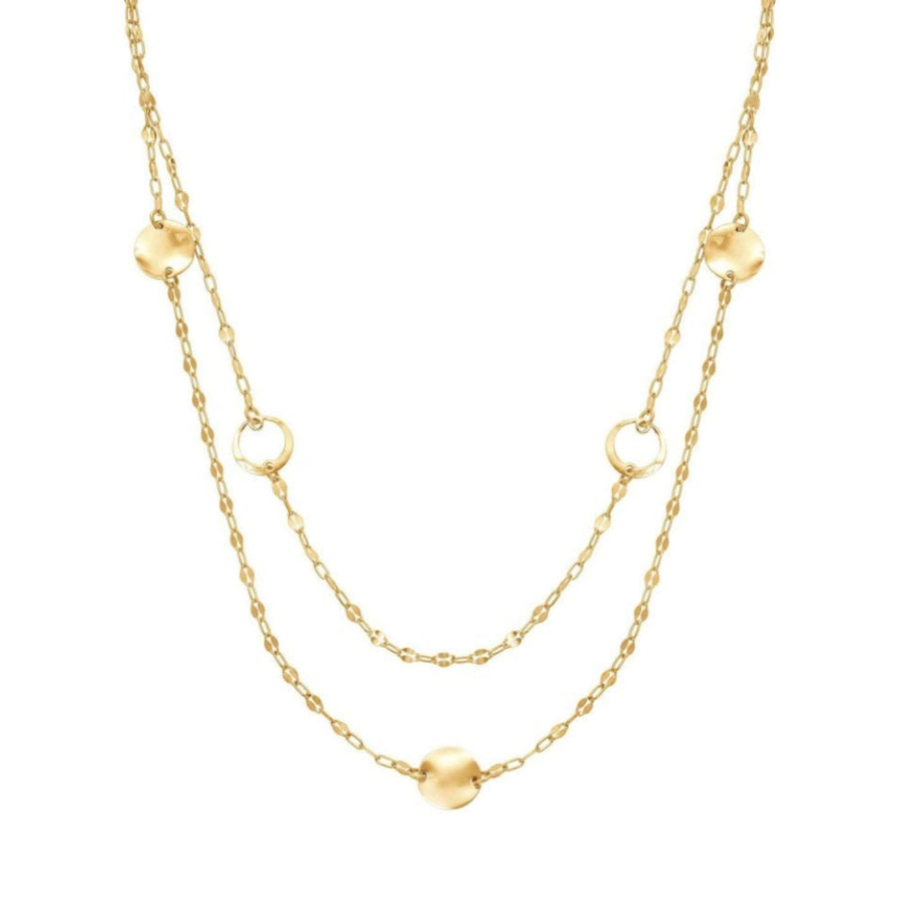LUNA Choker In 925 Silver & CZ Double Yellow Gold