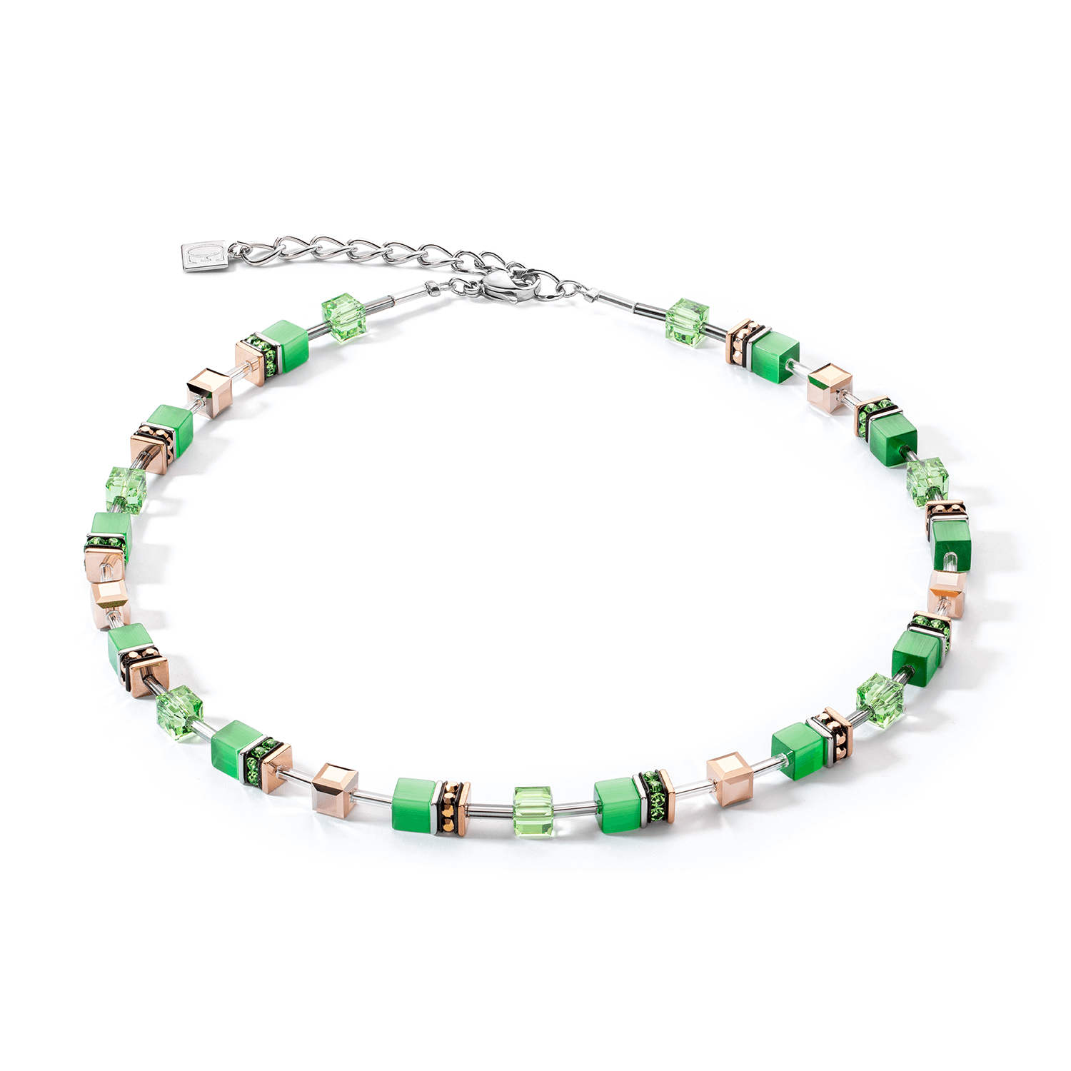 GeoCUBE Iconic Monochrome Green Necklace