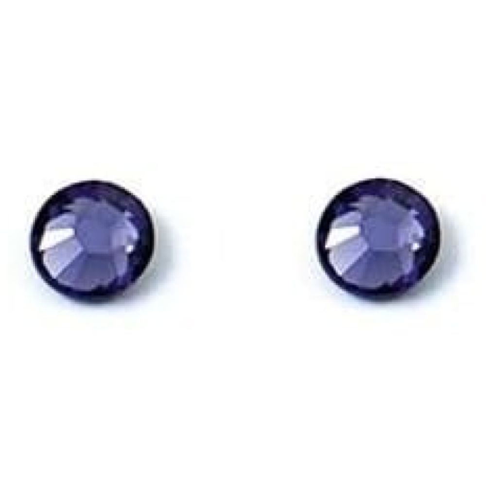 Ladies Circular Lilac Studded Swarovski Element Earrings