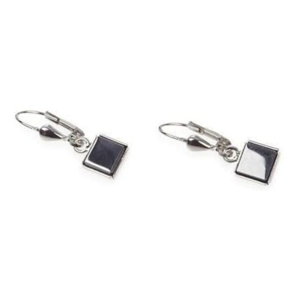 Ladies Haematite Square Earrings