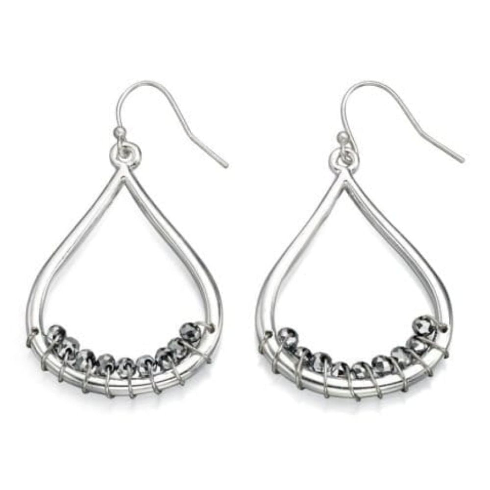 Ladies Tear drop Earrings With Hematite Beads