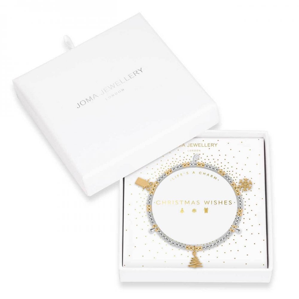 Life's A Charm | Christmas Wishes | Silver And Gold | Charm Bracelet | 17.5cm Stretch